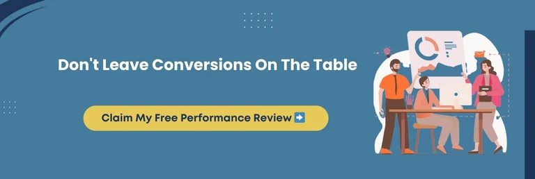 WordPress caching CTA graphic with headline "Don't Leave Conversions On The Table" and a button that says "Claim My Free Performance Review ➡️", emphasizing faster site performance and higher conversions through expert caching.